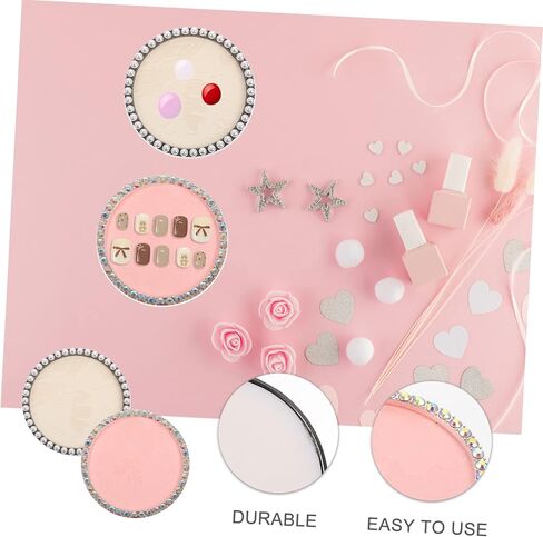 2pcs Nail Art Mixing Tray DIY Manicure Nail Tip Board Empty Makeup Palette Pearl Design for Salon Home Use Art Tool for Creative Designs in Saudi Arabia
