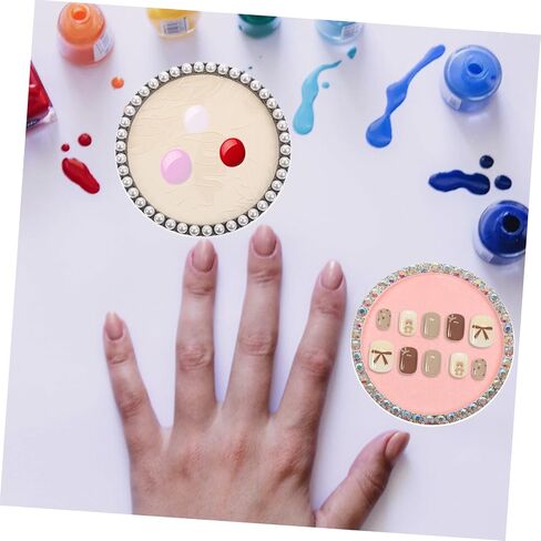 2pcs Nail Art Mixing Tray DIY Manicure Nail Tip Board Empty Makeup Palette Pearl Design for Salon Home Use Art Tool for Creative Designs in Saudi Arabia