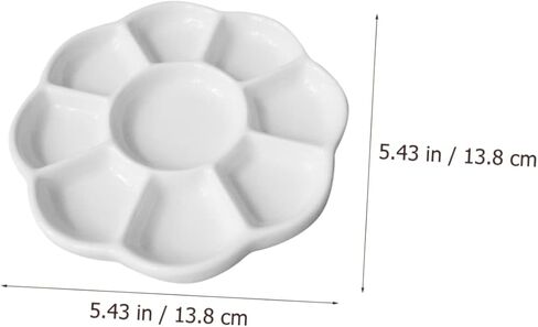 Homsfou Ceramic Paint Tray Compartment Plate Serving for Taxing Crafts Multi Functional Ink Plate للطلاب والخدمة الغذائية سهلة التنظيف المتجر in Kuwait