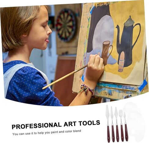 1Set Oval Paint Mixing Tray with Scrapers Board for Accurate Color Mixing Lightweight Easy to Clean Painting Supplies for Artists in Saudi Arabia