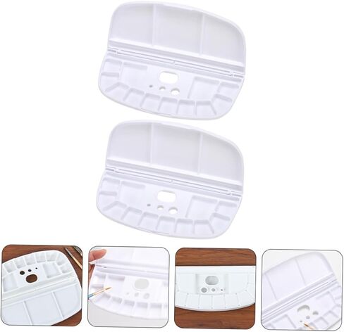 2pcs متين يدوية الدهان صينية متين PP لوحة خلط للفنانين لخلط الألوان صياغة وتطبيق الماكياج أداة مستحضرات التجميل القابلة لإعادة الاستخدام لسهولة التنظيف in Kuwait