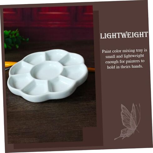Uonlytech Ceramic Color Palette Ink Dishes Compartment Paint Tray for Watercolor Pigment and Calligraphy Materials Easy to Clean and Store for Artists and Students in Saudi Arabia