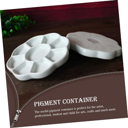 Uonlytech Ceramic Color Palette Ink Dishes Compartment Paint Tray for Watercolor Pigment and Calligraphy Materials Easy to Clean and Store for Artists and Students in Saudi Arabia