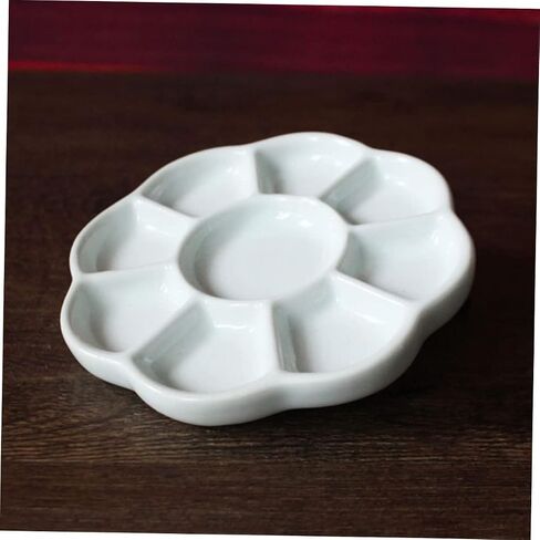 Uonlytech Ceramic Color Palette Ink Dishes Compartment Paint Tray for Watercolor Pigment and Calligraphy Materials Easy to Clean and Store for Artists and Students in Saudi Arabia