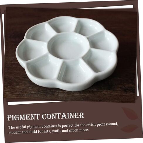 Uonlytech Ceramic Color Palette Ink Dishes Compartment Paint Tray for Watercolor Pigment and Calligraphy Materials Easy to Clean and Store for Artists and Students in Saudi Arabia
