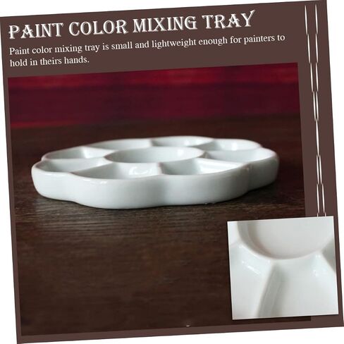 Uonlytech Ceramic Color Palette Ink Dishes Compartment Paint Tray for Watercolor Pigment and Calligraphy Materials Easy to Clean and Store for Artists and Students in Saudi Arabia