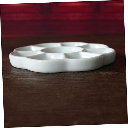 Uonlytech Ceramic Color Palette Ink Dishes Compartment Paint Tray for Watercolor Pigment and Calligraphy Materials Easy to Clean and Store for Artists and Students in Saudi Arabia