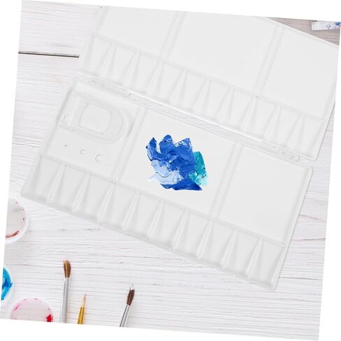 Plastic Watercolor Mixing Box Reusable Empty Palette for Pigment Storage Easy to Clean Durable Paint Tray for Artists and Students for Watercolor and Painting in Saudi Arabia
