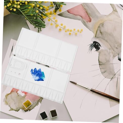 Plastic Watercolor Mixing Box Reusable Empty Palette for Pigment Storage Easy to Clean Durable Paint Tray for Artists and Students for Watercolor and Painting in Saudi Arabia