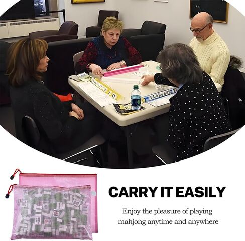 حقيبة 2Pack Mahjong Tile Bag ، حقيبة تخزين Mahjong مع ZIPPER لتنظيم منظمة ألعاب الفصول الدراسية ، إكسسوارات Mahjong Gifts ، Case Only (Blue) in Kuwait