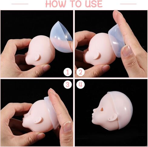 GLOBLELAND 4Pcs Doll Head Silicone Wig Cap 1/4 BJD Doll Cover Anti Slip High Elasticity Silicone Hair Wigs Cover for DIY Doll Making in Saudi Arabia