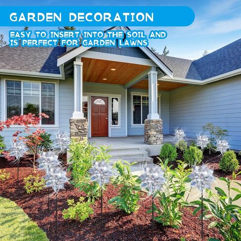 Qualirey 48 Pack عاكسة pinwheels مع حصص pinwheels Sparkly for Yard and Garden Windmill Spinners الكفاءة ردع المواد العاكسة تحافظ على الطيور بعيدًا عن حديقة الساحة (الفضة) in Kuwait