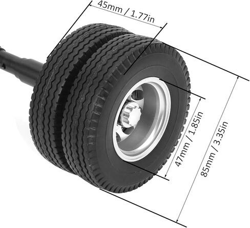Alomejor RC Replacement Parts Rear Axle Tire 10-Hole Wheel Hub for 1/14 Scale Trailer No-Power Tire in Saudi Arabia