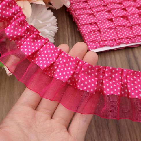 Retro Polka Dot Shuffle Trim 5 ياردة أسود تجمع الحافة تقليم لديكور المنزل in Kuwait