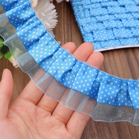Retro Polka Dot Shuffle Trim 5 ياردة أسود تجمع الحافة تقليم لديكور المنزل in Kuwait