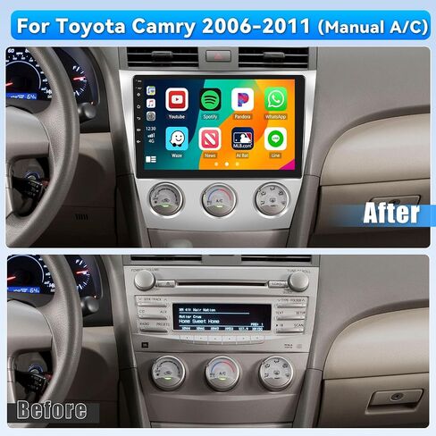 Roinvou 8 Cores 4+64G Android Radio Upgrade for Toyota Camry 2006-2011(Manual A/C), 10.1'' HD Touchscreen with Wireless CarPlay Android Auto GPS Navigation WiFi Backup Camera Mirror Link BT Mic RDS in Saudi Arabia