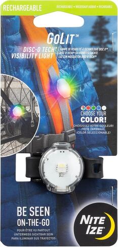 Nite Ize GoLit ضوء رؤية قابل لإعادة الشحن - ضوء أمان LED لركوب الدراجات والجري والمشي لمسافات طويلة - ضوء قابل لإعادة الشحن مع حزام - أوضاع تغيير اللون - تقنية القرص O in Saudi Arabia