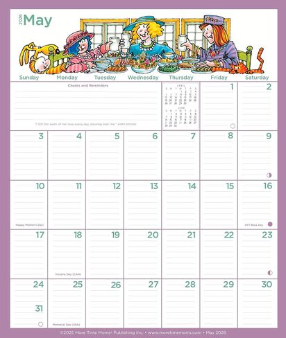 More Time Moms Magnetic Fridge Calendar 2026 (13x16 Inches) - September 2025 to December 2026 Monthly Calendar Sticks to Refrigerator - Includes 500+ Stickers to Track Appointments, Reminders, Chores in Saudi Arabia