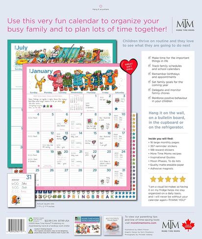 More Time Moms Magnetic Fridge Calendar 2026 (13x16 Inches) - September 2025 to December 2026 Monthly Calendar Sticks to Refrigerator - Includes 500+ Stickers to Track Appointments, Reminders, Chores in Saudi Arabia