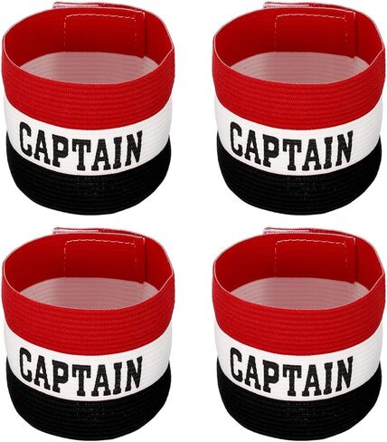 حزام ذراع الكابتن باتيكل، 6 قطع من حزام الذراع المطاطي لتدريب فريق كرة القدم، أسود أبيض أحمر in Kuwait