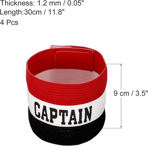 حزام ذراع الكابتن باتيكل، 6 قطع من حزام الذراع المطاطي لتدريب فريق كرة القدم، أسود أبيض أحمر in Kuwait