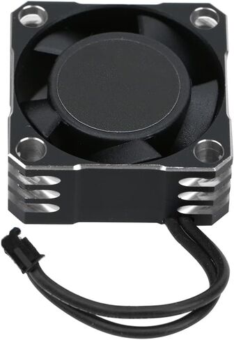 RC Cooling Fan, Aluminum 32000RPM 25x25MM Remote Control Vehicle Heat Dissipation Fan RC Electronic Speed Controller Strong Metal Fan for 1/10, 1/8, 1/12 Scale RC Car(black silver) Rc Fan in Saudi Arabia