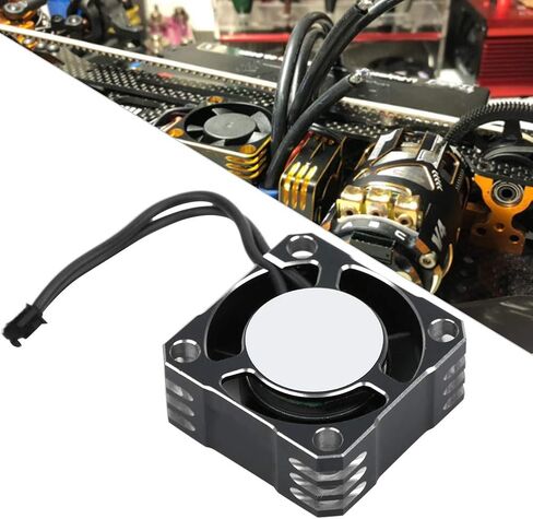 RC Cooling Fan, Aluminum 32000RPM 25x25MM Remote Control Vehicle Heat Dissipation Fan RC Electronic Speed Controller Strong Metal Fan for 1/10, 1/8, 1/12 Scale RC Car(black silver) Rc Fan in Saudi Arabia