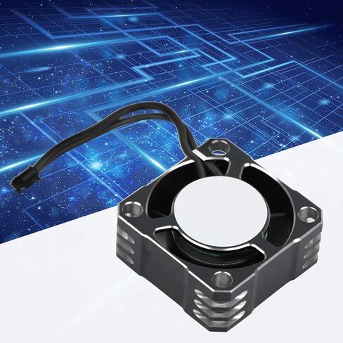 RC Cooling Fan, Aluminum 32000RPM 25x25MM Remote Control Vehicle Heat Dissipation Fan RC Electronic Speed Controller Strong Metal Fan for 1/10, 1/8, 1/12 Scale RC Car(black silver) Rc Fan in Saudi Arabia
