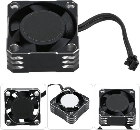 RC Cooling Fan, Aluminum 32000RPM 25x25MM Remote Control Vehicle Heat Dissipation Fan RC Electronic Speed Controller Strong Metal Fan for 1/10, 1/8, 1/12 Scale RC Car(black silver) Rc Fan in Saudi Arabia