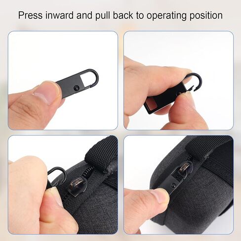 12pcs Zipper Pull Replacement Kit, Detachable Metal Zipper Tabs Tag and Extension Pull Cords Repair Slider Head Fixer for Backpack Jacket Pants Luggage Boots Tent (Black) in Kuwait