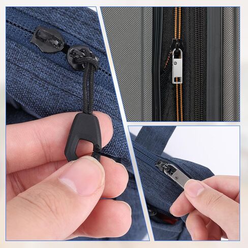 12pcs Zipper Pull Replacement Kit, Detachable Metal Zipper Tabs Tag and Extension Pull Cords Repair Slider Head Fixer for Backpack Jacket Pants Luggage Boots Tent (Black) in Saudi Arabia