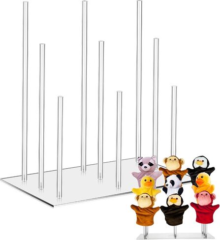 Chunful Acrylic Puppet Stand Clear Finger Puppets Tree Store Doll Holder for Kids Toddlers Holds 9 Hand Puppets Classroom Home Anti Crush Stand for Storage and Easy Accessibility in Saudi Arabia
