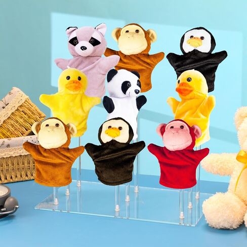 Chunful Acrylic Puppet Stand Clear Finger Puppets Tree Store Doll Holder for Kids Toddlers Holds 9 Hand Puppets Classroom Home Anti Crush Stand for Storage and Easy Accessibility in Saudi Arabia