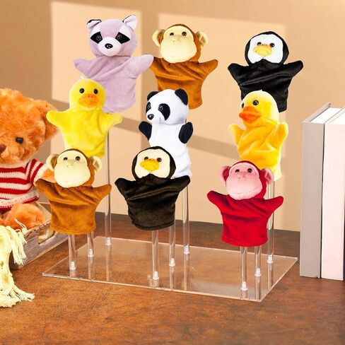 Chunful Acrylic Puppet Stand Clear Finger Puppets Tree Store Doll Holder for Kids Toddlers Holds 9 Hand Puppets Classroom Home Anti Crush Stand for Storage and Easy Accessibility in Saudi Arabia