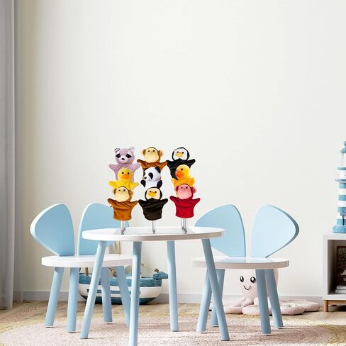 Chunful Acrylic Puppet Stand Clear Finger Puppets Tree Store Doll Holder for Kids Toddlers Holds 9 Hand Puppets Classroom Home Anti Crush Stand for Storage and Easy Accessibility in Saudi Arabia