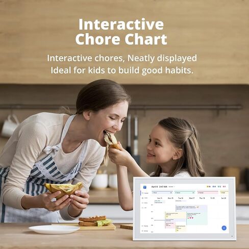 Dragon Touch 15.6" Digital Calendar Chore Chart – 1080P Full HD Interactive Touchscreen, Smart Family Planner, Hearth Display Digital Calendar Wall & Desk Mountable for Seamless Scheduling in Saudi Arabia
