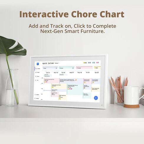 Dragon Touch 15.6" Digital Calendar Chore Chart – 1080P Full HD Interactive Touchscreen, Smart Family Planner, Hearth Display Digital Calendar Wall & Desk Mountable for Seamless Scheduling in Saudi Arabia