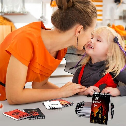 Pajean 24 Pieces Halloween Mini Spiral Notepads Halloween Notebooks Party Favors Spiders Cat Pumpkin Spiral Notebook for Goodie Bag Stuffers Filler Gifts School Supplies Decor in Saudi Arabia