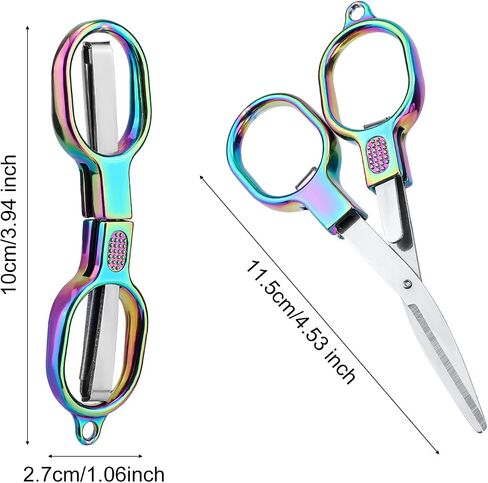 3pcs Folding Scissors, Stainless Steel Mini Travel Small Portable Pocket Badge Foldable Compact Scissor Cutting Tool for Nurse Accessories Home Office Craft Crochet Sewing Use in Saudi Arabia