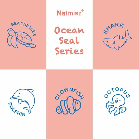 مجموعة طوابع Marine Animal Self - تصميم مخصص حصري - مثالي للمخطط اليومي ، دفاتر اليومية ، سجل الغوص ، مجلة التخييم المشي لمسافات طويلة ، طوابع للمعلمين (Shark) in Saudi Arabia