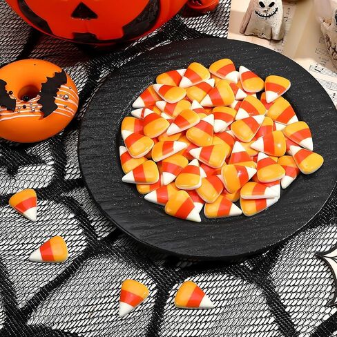Jansun 100 Pcs Fake Candy Corn, Resin Halloween Table Decorations for Tiered Tray Vase Filler Jewelry Making Halloween Crafts DIY in Saudi Arabia