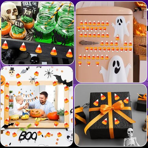 Jansun 100 Pcs Fake Candy Corn, Resin Halloween Table Decorations for Tiered Tray Vase Filler Jewelry Making Halloween Crafts DIY in Saudi Arabia