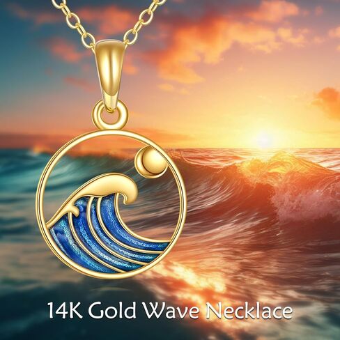 KECHO 14k Gold Mountain Sunset Layered Necklace for Women Exquisite Romantic Mountain Charms Circle Pendant Nature Jewelry Necklace for Girls Gifts in Saudi Arabia