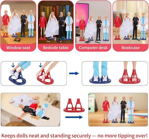 51 PCS Doll Clothers and Associory - 10 ملابس ذات طابع تحت عنوان (الطبيب ، العروس ، حورية البحر ، سانتا ، الطهاة وما إلى ذلك) ، 10 أحذية ، 5 مواقف - تناسب 11.5 بوصة دمى - ألعاب Girl's Gift (دمية غير متضمنة) in Saudi Arabia