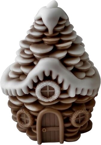 Christmas House Christmas Cylinder Candle & Resin Mold - Resin Casting Silicone Molds for Home Decor & Candle Making Wave Spiral Mold in Saudi Arabia