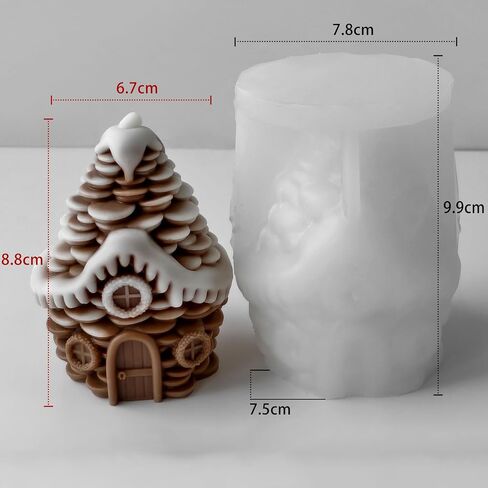 Christmas House Christmas Cylinder Candle & Resin Mold - Resin Casting Silicone Molds for Home Decor & Candle Making Wave Spiral Mold in Saudi Arabia