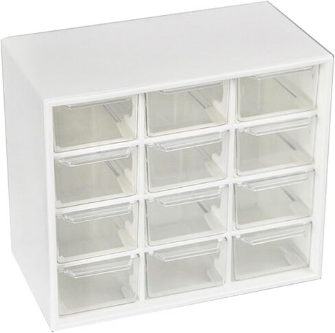 12-compartment plastic desktop drawer storage box, suitable for storing stationery, gemstones, hairpins, rubber bands, contact lenses, etc (White) in Saudi Arabia