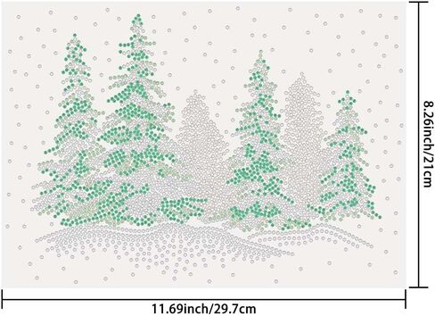 SUPERDANT Iron on Rhinestones Transfer Snow Covered Trees Bling Decals Winter Pine Snow T-Shirt Crystal Heat Transfer Hot Fix Stickers Patch Crystal Decor for Christmas Bags Clothing DIY Art Craft in Saudi Arabia