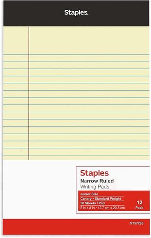 Tru Red Notepad, 5" X 8", Narrow Ruled, White, 50 Sheets/Pad, Dozen Pads/Pack (Tr57338) in Saudi Arabia