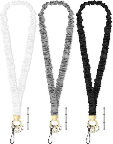 Geyoga 3 PCS Scrunchie Lanyard لشارات الهوية Scrunchy Dearchain مع إغلاق مقطع للمعلم in Saudi Arabia
